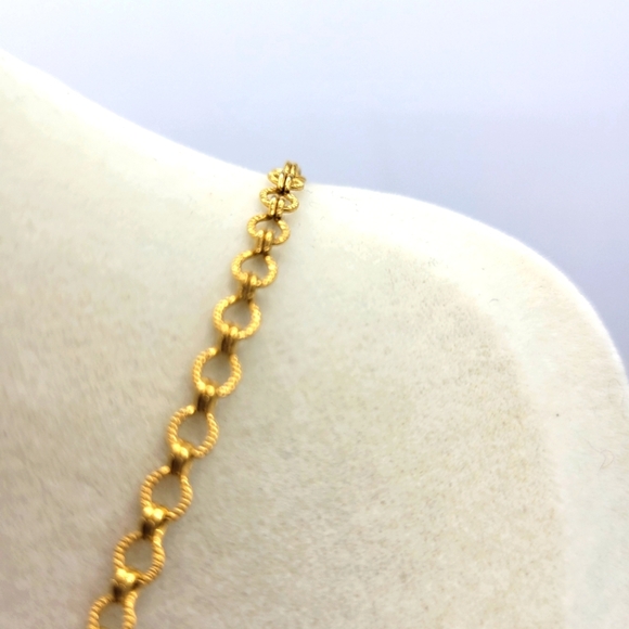 Victorian Style Gold and Pink Floral Necklace - Picture 2 of 4